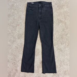 MOTHER The Hustler Ankle Fray Black Women's Jeans